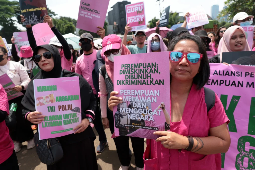 ‘Pink and green’ protests call for a reset in Indonesia