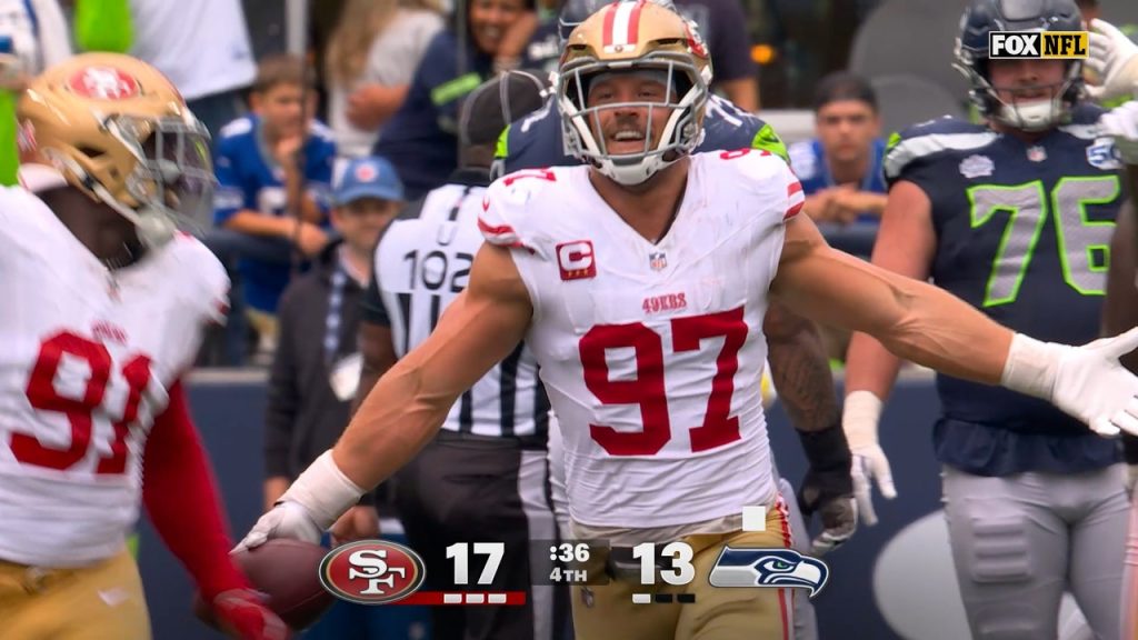49ers' Nick Bosa makes strip sack to seal win against Seahawks | NFL Highlights