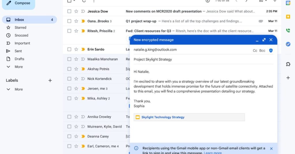 Gmail Gets Encrypted Email Delivery to Literally Anyone