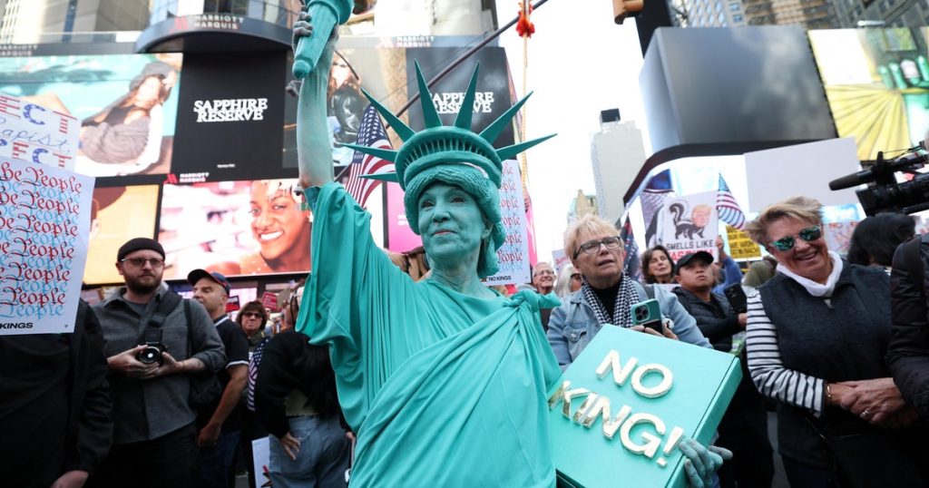 Crowds gather at anti-Trump “No Kings” rallies across the U.S., worldwide