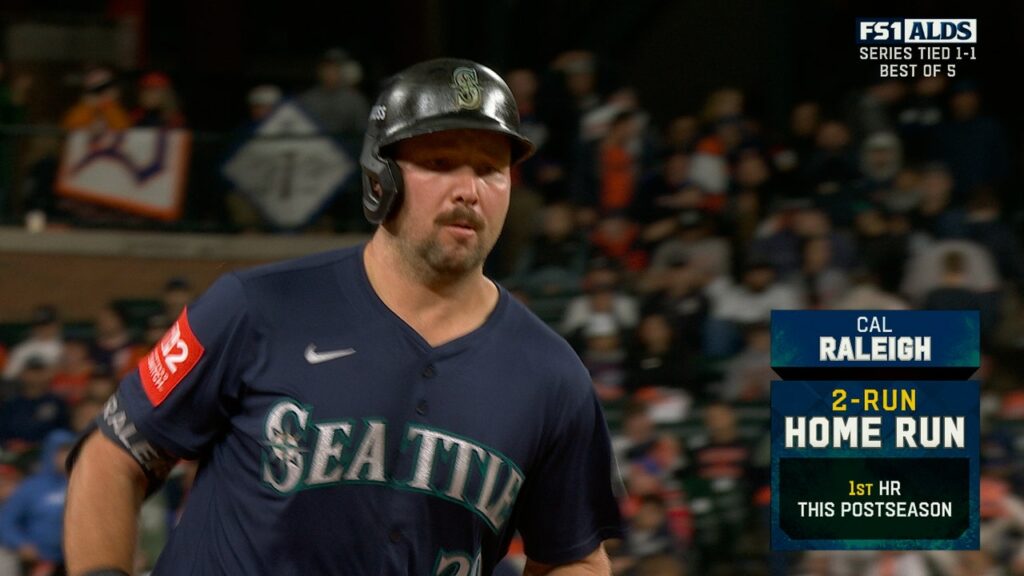 Cal Raleigh crushes his first postseason home run to extend Mariners’ lead over Tigers