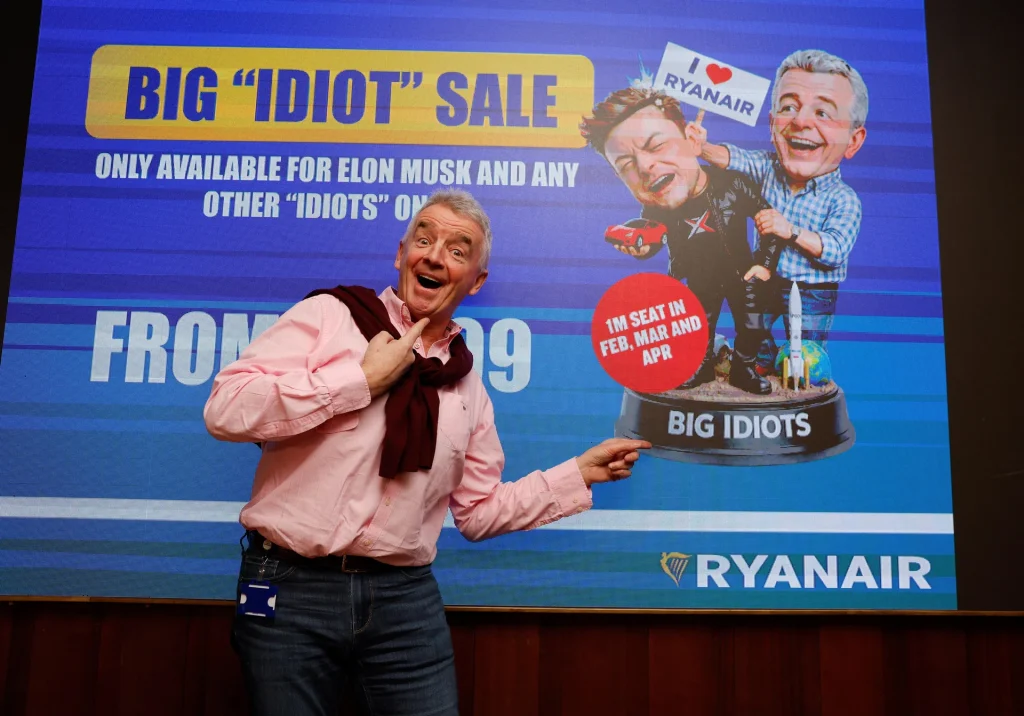 Ryanair says online sparring with Musk is good for business