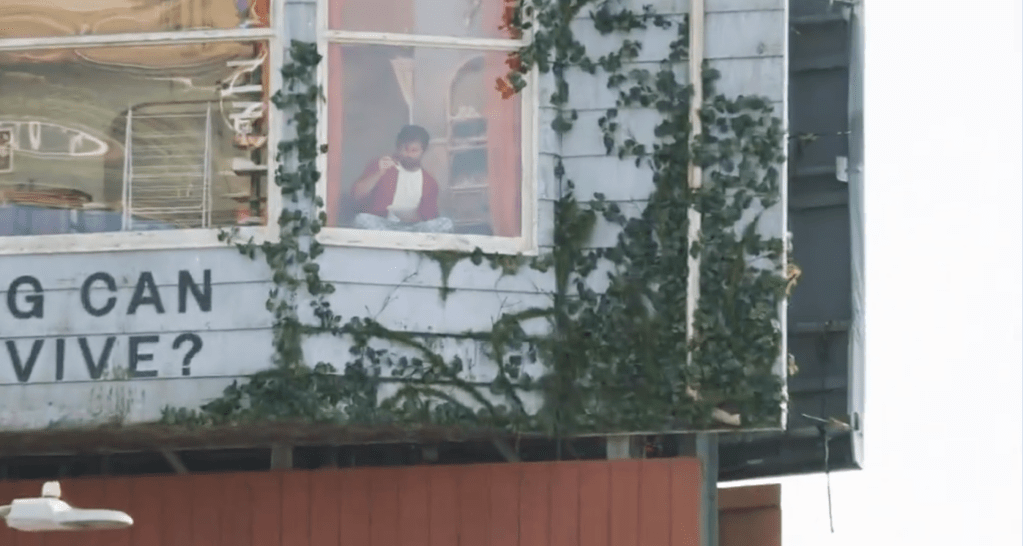 There’s A Man Living Inside A Netflix Billboard On Sunset Blvd.